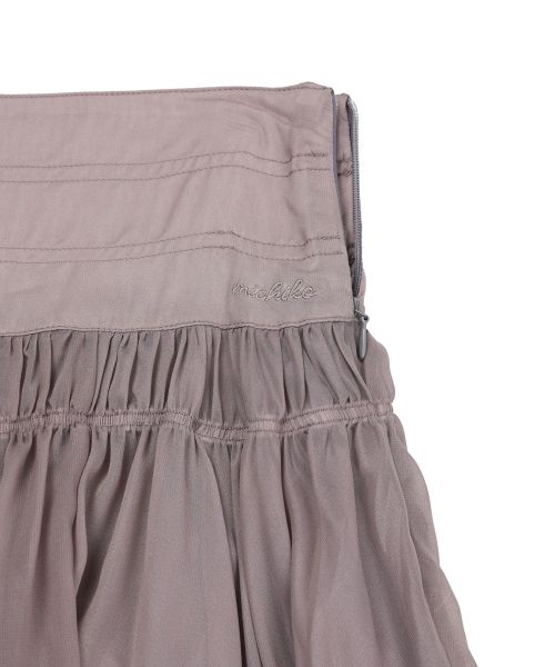 Lookbook (Women) Michiko London Koshino Unbalanced Chiffon Skirt Ash Gray ML26FB41GR