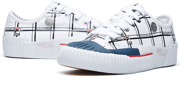 Mihara x Fila 斐樂 Carve 低筒帆布鞋 女款 白藍 Shop Mihara x Fila 斐樂 Carve 低筒帆布鞋 女款 白藍