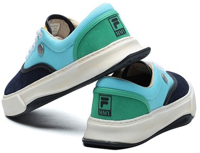 (W) (女性用)FILA Mihara x Fashion Court FM-10 ロートップスニーカー ブラックブルーグリーン F12W124348FNB F12W124348FNB Purchase (W) (女性用)FILA Mihara x Fashion Court FM-10 ロートップスニーカー ブラックブルーグリーン F12W124348FNB F12W124348FNB