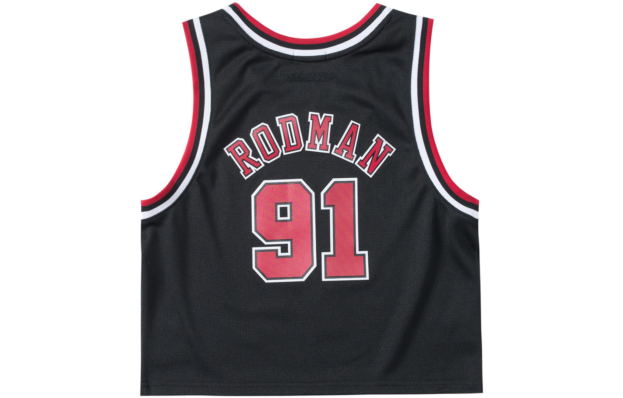 (Women) Mitchell Ness Mitchell & Ness Chicago Bulls Dennis Rodman Graphic Tank Top  Grey. TNMP4841-CBU97DRDBLCK