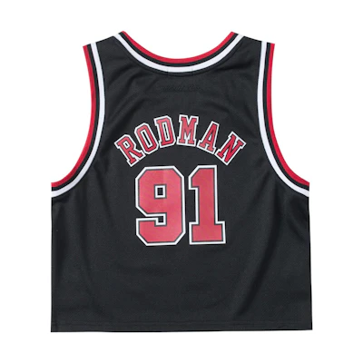 (Women) Mitchell Ness Mitchell & Ness Chicago Bulls Dennis Rodman Graphic Tank Top Grey. TNMP4841-CBU97DRDBLCK