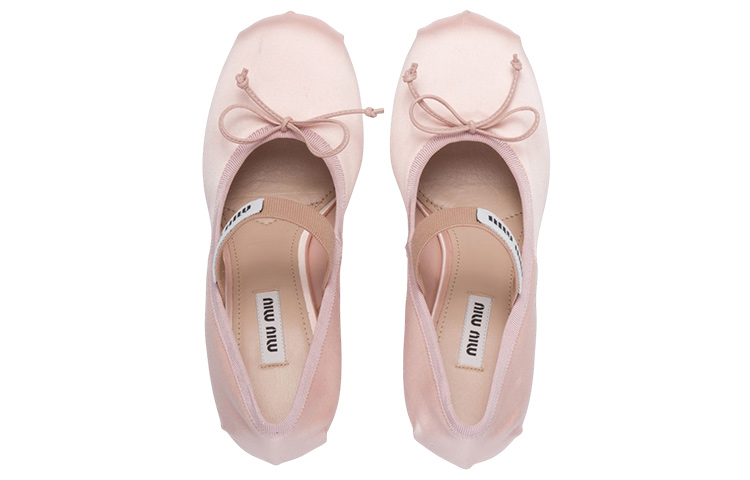 Shop (W) ミュウミュウ 85mm ピンクサテンパンプス 5I793D_QU6_F0615_F_085