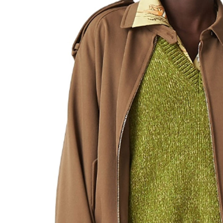 (Women) MIU MIU  Beige Logo Zip-Up Collared Casual Jacket. ML1014-108N-F0594-S-OOO 圖 5