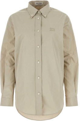 (W) MIU MIU ベージュ 長袖 ボタンアップ付き カラー シャツ MK1693-10RG-F0A08-S-OOO Order (W) MIU MIU ベージュ 長袖 ボタンアップ付き カラー シャツ MK1693-10RG-F0A08-S-OOO