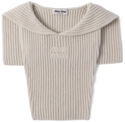 (W) MIU MIU 米色無袖翻領針織毛衣。 MMZ352-14E7-F0K74 Buy (W) MIU MIU 米色無袖翻領針織毛衣。 MMZ352-14E7-F0K74