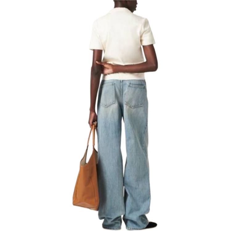 Purchase (W) MIU MIU 米色純色圓領短袖針織上衣 T 恤 MJN499_14AR_F0HAT