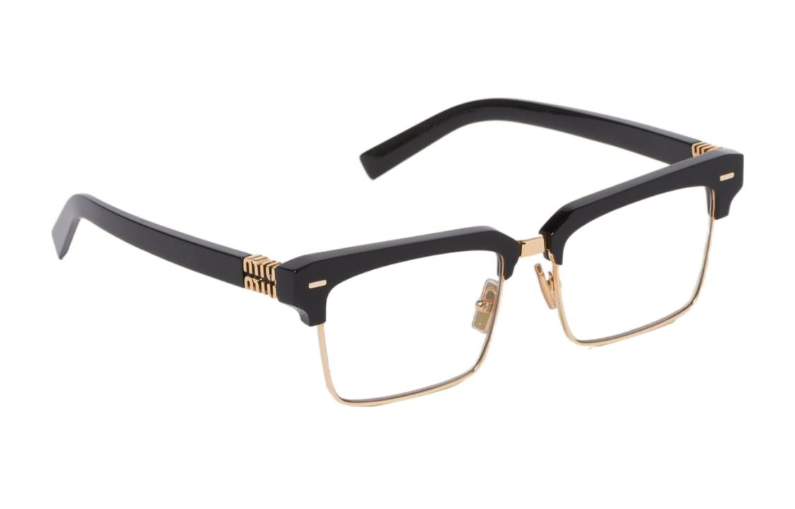 Lookbook (Women) MIU MIU  Black Acetate Eyeglasses Frame with Letter Design Temples. 0MU10ZS1AB08N54