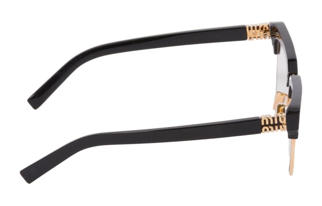 Shop (Women) MIU MIU  Black Acetate Eyeglasses Frame with Letter Design Temples. 0MU10ZS1AB08N54