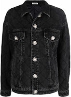 (Women) MIU MIU Black Buckle Denim Jacket GWB132-1Z30-F0002 (Women) MIU MIU Black Buckle Denim Jacket GWB132-1Z30-F0002