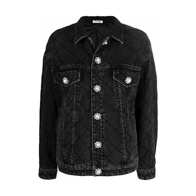 (Women) MIU MIU Black Buckle Denim Jacket GWB132-1Z30-F0002