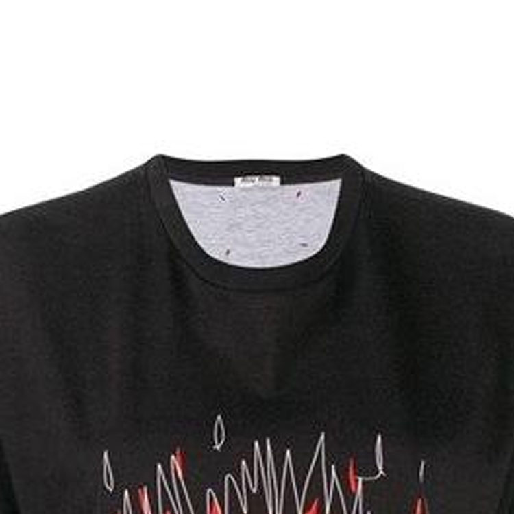 Details for (W) MIU MIU 黑猫火焰印花短袖T恤 MJN1451-UE9-F0002