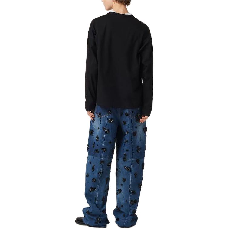 Shop (W) Sudadera de algodón negro MIU MIU con estampado de letras y manga larga. MJL862-14ER-F0002-S-WMO