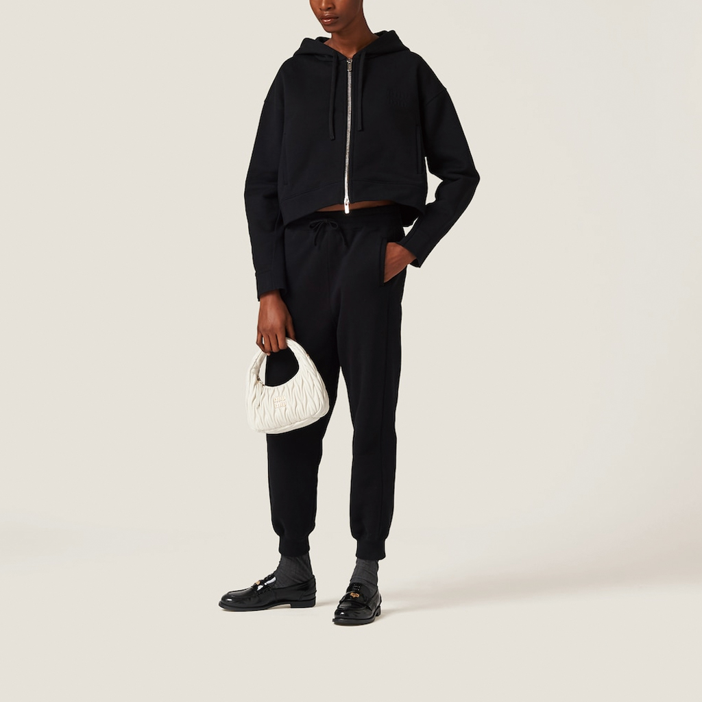 Shop (W) MIU MIU Chaqueta Cortavientos Negra de Algodón con Cierre y Manga Larga. MJL954-S23-213FV