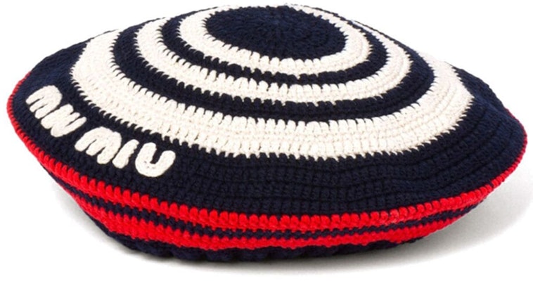 (W) MIU MIU 黑色鉤織棉質貝雷帽 5HC3452CQN Order (W) MIU MIU 黑色鉤織棉質貝雷帽 5HC3452CQN