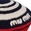 Shop (W) MIU MIU 黑色鉤織棉質貝雷帽 5HC3452CQN
