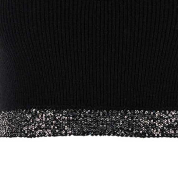 Shop (W) ミュウミュウ ブラック ロゴラベル付きクロップドタンクトップ MMV130-1331-F0806-S-C