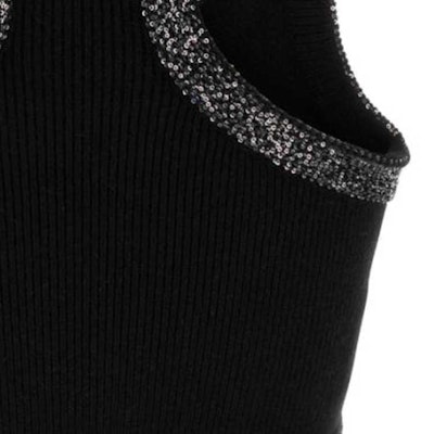 (W) MIU MIU 黑色标志标签短款背心。 MMV130-1331-F0806-S-C Details for (W) MIU MIU 黑色标志标签短款背心。 MMV130-1331-F0806-S-C