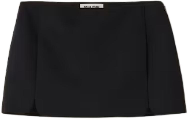 Order (W) MIU MIU 黑色粒纹小牛皮标志迷你裙 侧边拉链设计 MG2127-1R1-F0002-S-OOO