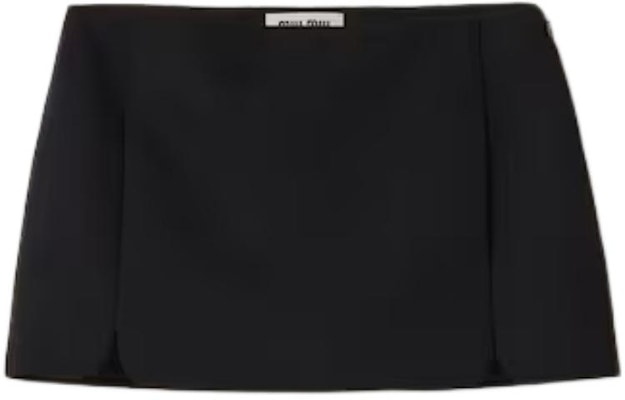 (W) MIU MIU 黑色粒纹小牛皮标志迷你裙 侧边拉链设计 MG2127-1R1-F0002-S-OOO Order (W) MIU MIU 黑色粒纹小牛皮标志迷你裙 侧边拉链设计 MG2127-1R1-F0002-S-OOO