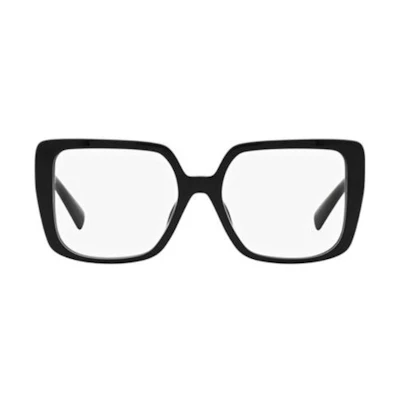 (Women) MIU MIU Black Irregular Acetate Optical Glasses with Logo Temples. MU06VV1AB1O1