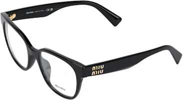 (Women) MIU MIU Black Irregular Optical Glasses with Letter Logo. OMU02VV-1AB1O1 (Women) MIU MIU Black Irregular Optical Glasses with Letter Logo. OMU02VV-1AB1O1
