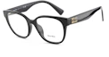 Lookbook (Women) MIU MIU Black Irregular Optical Glasses with Letter Logo. OMU02VV-1AB1O1