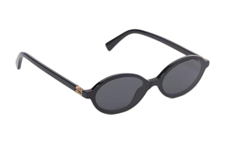 (Women) MIU MIU  Black Irregular Sunglasses with Logo Detail and Thin Frame. SMU04Z1AB5S0 圖 3