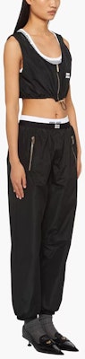 (Women) MIU MIU Black Knit Jogger Pants with Zippered Pockets. MP1634-121G-F0002-S-231 Purchase (Women) MIU MIU Black Knit Jogger Pants with Zippered Pockets. MP1634-121G-F0002-S-231