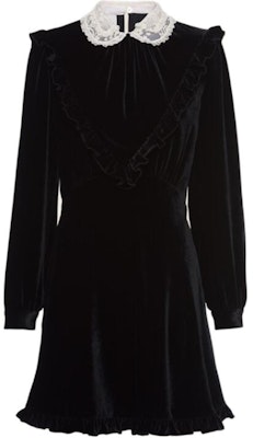 (W) Miu Miu 黑色蕾絲拼接長袖直筒洋裝 MF4645-10BA-F0002 Buy (W) Miu Miu 黑色蕾絲拼接長袖直筒洋裝 MF4645-10BA-F0002