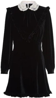 (W) Miu Miu 黑色蕾絲拼接長袖直筒洋裝 MF4645-10BA-F0002 Order (W) Miu Miu 黑色蕾絲拼接長袖直筒洋裝 MF4645-10BA-F0002