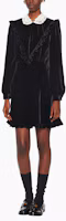 Lookbook (Women) Miu Miu Black Lace Patchwork Long-Sleeve Straight Dress. MF4645-10BA-F0002