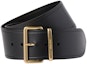 Order (Women) MIU MIU Black Leather Belt with Engraved Logo Buckle, 6cm Wide. 5CC589_2E6Y_F0002
