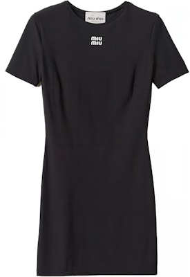 (W) MIU MIU 黑色字母印花短袖迷你连衣裙 FW24 MF5397-122R-F0002-S-OOO Order (W) MIU MIU 黑色字母印花短袖迷你连衣裙 FW24 MF5397-122R-F0002-S-OOO