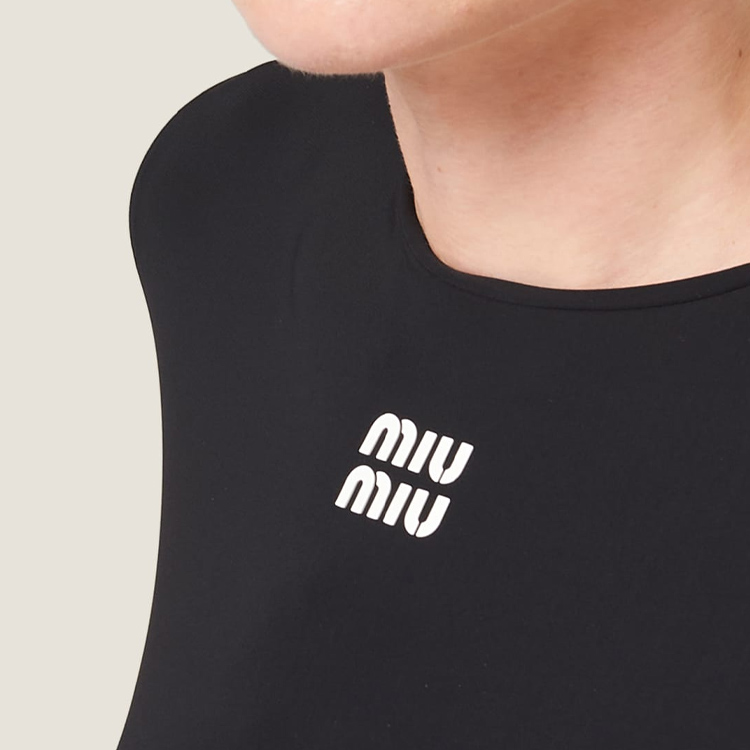 Details for (W) MIU MIU 黑色字母印花短袖迷你连衣裙 FW24 MF5397-122R-F0002-S-OOO