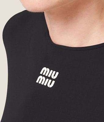 (W) MIU MIU 黑色字母印花短袖迷你连衣裙 FW24 MF5397-122R-F0002-S-OOO Details for (W) MIU MIU 黑色字母印花短袖迷你连衣裙 FW24 MF5397-122R-F0002-S-OOO