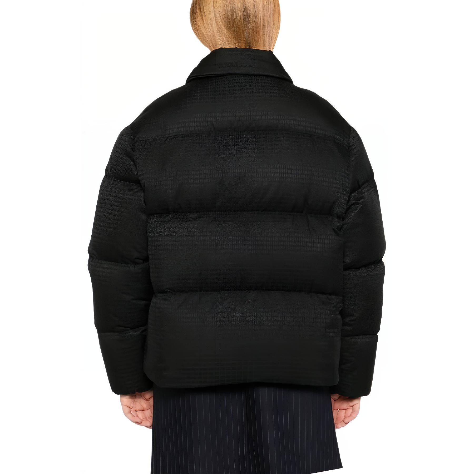 Shop (W) MIU MIU 黑色Logo拼貼翻領長袖外套。 ML1082-15PR-F0002-S-OOO