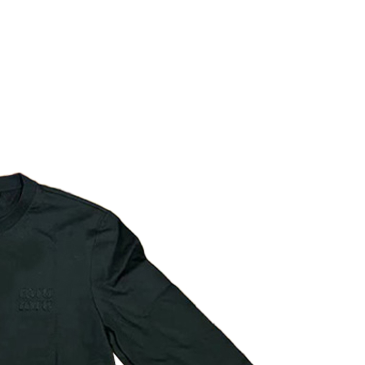 Shop (W) MIU MIU Kaos Lengan Panjang Hitam Logo Bordir Casual. MJL973-133L-F0002