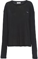 (Women) MIU MIU Black Long Sleeve Crewneck T-Shirt. MJL939-121U-F0002-S-231 (Women) MIU MIU Black Long Sleeve Crewneck T-Shirt. MJL939-121U-F0002-S-231