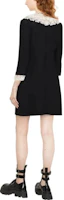 Shop (Women) MIU MIU Black Long Sleeve Dress with Lace Collar. MF4655101R-F0002
