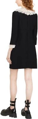 (W) MIU MIU 黑色长袖连衣裙配蕾丝领口 MF4655101R-F0002 Shop (W) MIU MIU 黑色长袖连衣裙配蕾丝领口 MF4655101R-F0002