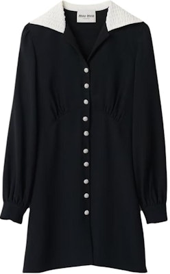 (W) 미우미우 블랙 긴소매 숏 셔츠 드레스 라펠 칼라. MF5205-S2Y-F0002-S-OOO Buy (W) 미우미우 블랙 긴소매 숏 셔츠 드레스 라펠 칼라. MF5205-S2Y-F0002-S-OOO
