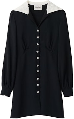 (W) 미우미우 블랙 긴소매 숏 셔츠 드레스 라펠 칼라. MF5205-S2Y-F0002-S-OOO Order (W) 미우미우 블랙 긴소매 숏 셔츠 드레스 라펠 칼라. MF5205-S2Y-F0002-S-OOO