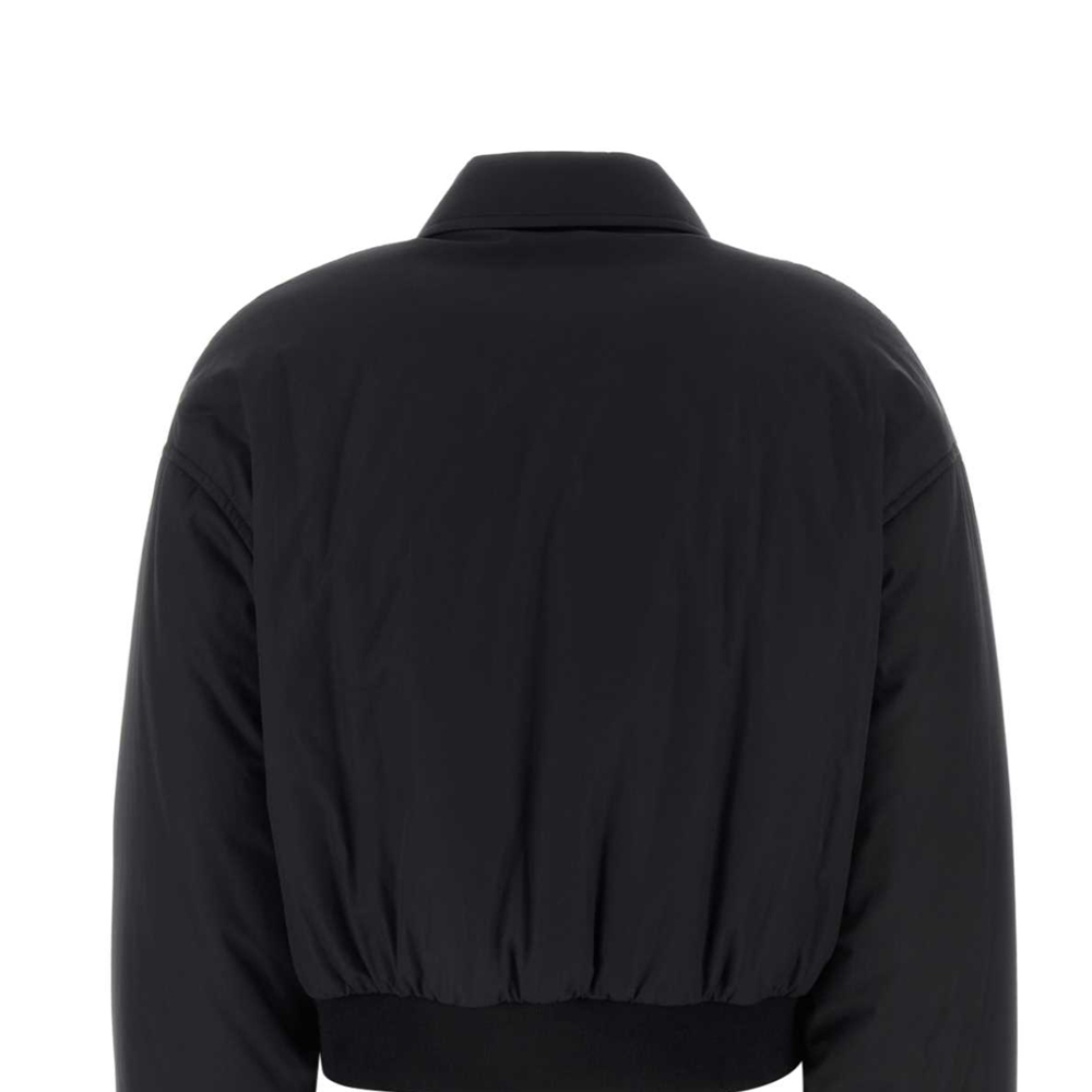 Cheap (Women) MIU MIU  Black Loose-Fit Jacket with Solid Logo Embroidery. ML1086-15PV-F0002-S-OOO