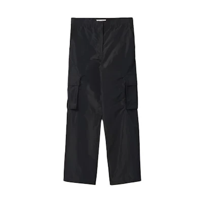 (Women) MIU MIU Black Low-Waist Loose Fit Straight Casual Pants. MP1757-121I-F0002-S-OOO