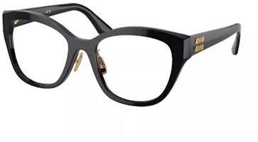 (Women) MIU MIU Black Optical Glasses Irregular Frame with Logo Temples. vmu05xf (Women) MIU MIU Black Optical Glasses Irregular Frame with Logo Temples. vmu05xf