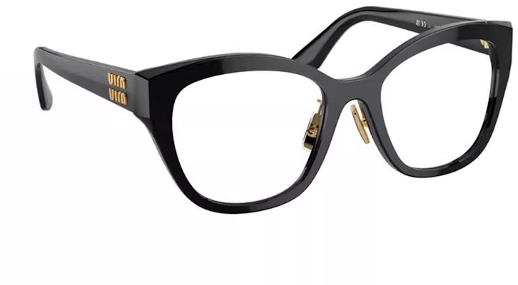 (W) 미우미우 블랙 안경 로고 템플 비정형 프레임. vmu05xf Lookbook (W) 미우미우 블랙 안경 로고 템플 비정형 프레임. vmu05xf