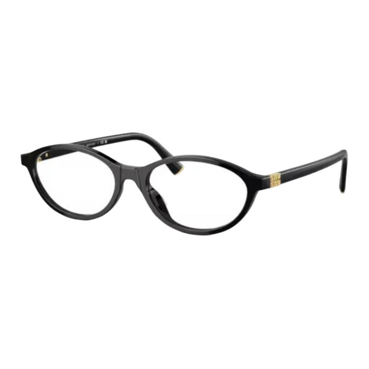 (Women) MIU MIU  Black Oval Optical Glasses with Metal Acetate Frame. POIZON240621596 圖 2