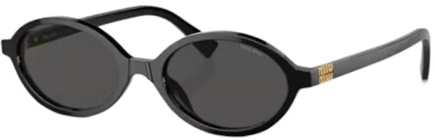 (Women) MIU MIU Black Oval Sunglasses with Logo Design Acetate Frame. 00538178887MU04ZS1AB5S0 (Women) MIU MIU Black Oval Sunglasses with Logo Design Acetate Frame. 00538178887MU04ZS1AB5S0