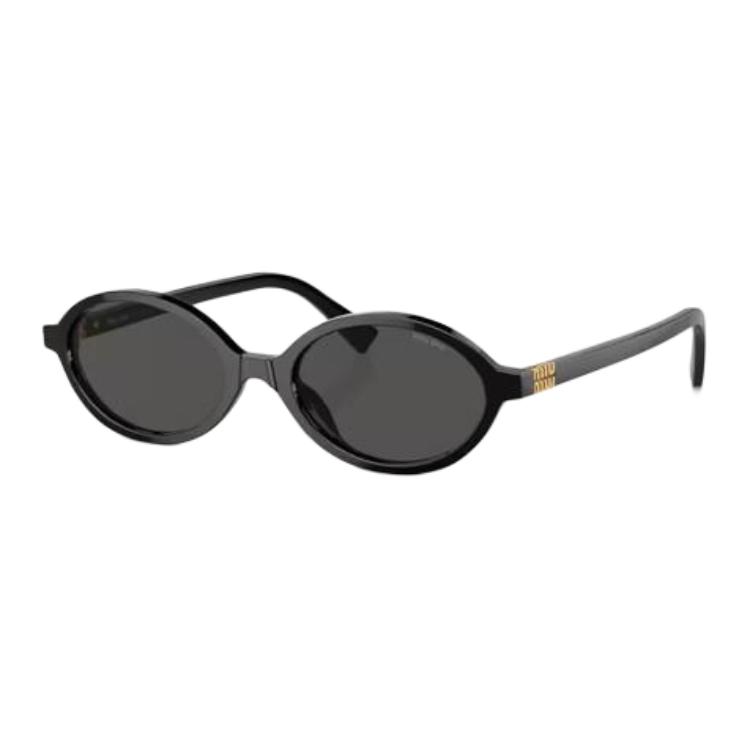 Order (Women) MIU MIU  Black Oval Sunglasses with Logo Design Acetate Frame. 00538178887MU04ZS1AB5S0