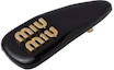 Buy (W) MIU MIU 黑色亮皮字母裝飾髮夾 5IF092069F0002